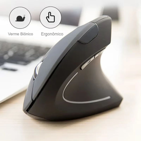 2.4G Wireless Mouse ergonômico vertical para jogos, mouse USB para destros, 1600 DPI, para PC, laptop Kasaprime.