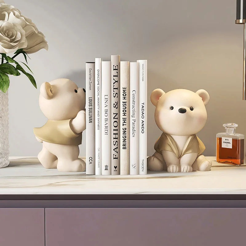 Aparador de livro em Resina formato de urso para estantes e Escritórios Kasaprime