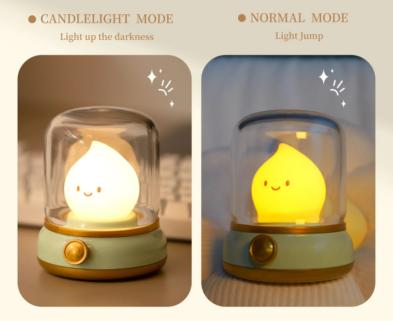 Luminária de Mesa LED Fofa , Recarregável por USB, Portátil, com desenho animado kaprime