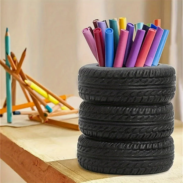 Porta Caneta em Forma de Pneu Kasaprime.