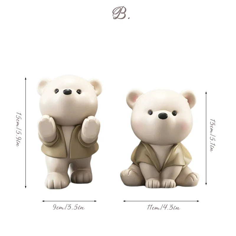 Aparador de livro em Resina formato de urso para estantes e Escritórios Kasaprime