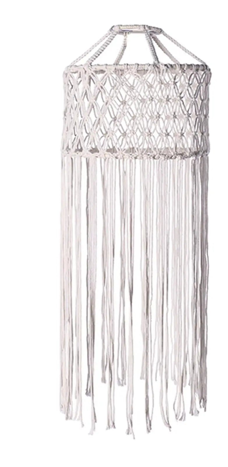 Luminária Pendente Branca trançado Macramê Design Boho chic Kasaprime