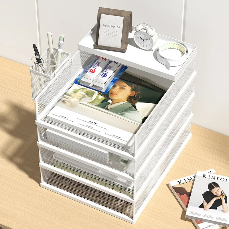 Organizador de mesa  de metal, para escritório, organize arquivos e documentos kasaprime