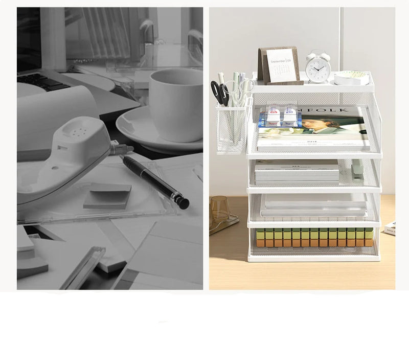 Organizador de mesa  de metal, para escritório, organize arquivos e documentos kasaprime