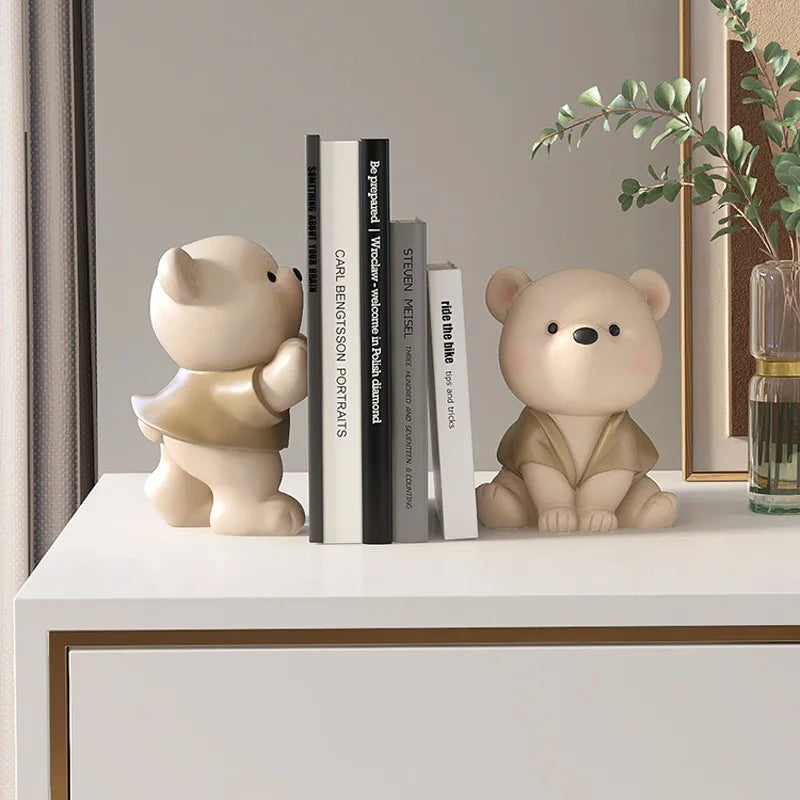 Aparador de livro em Resina formato de urso para estantes e Escritórios Kasaprime