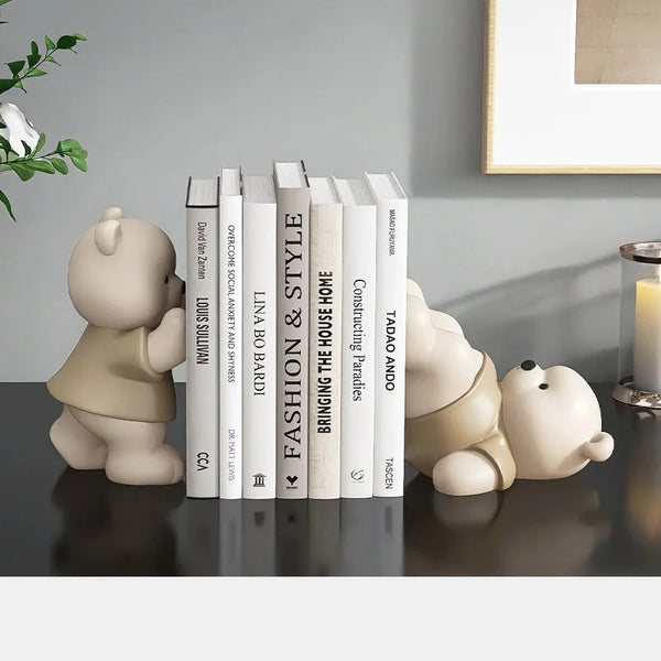 Aparador de livro em Resina formato de urso para estantes e Escritórios Kasaprime