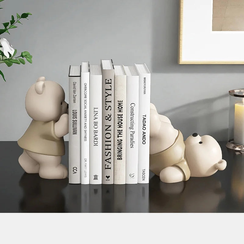 Aparador de livro em Resina formato de urso para estantes e Escritórios Kasaprime
