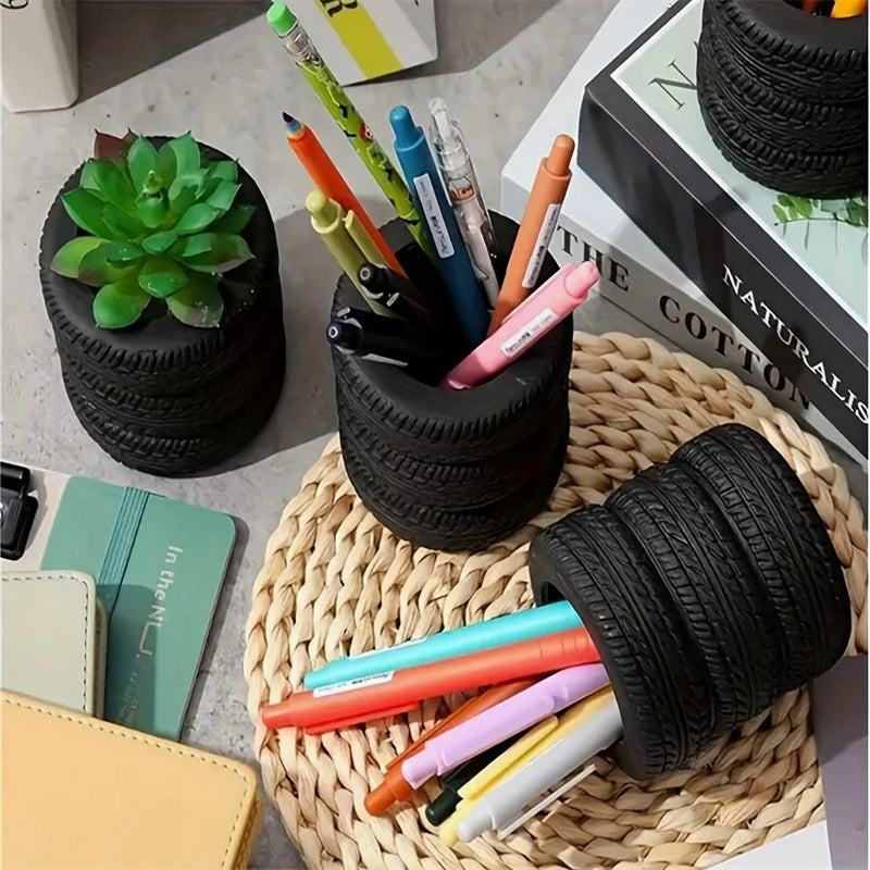 Porta Caneta em Forma de Pneu Kasaprime.