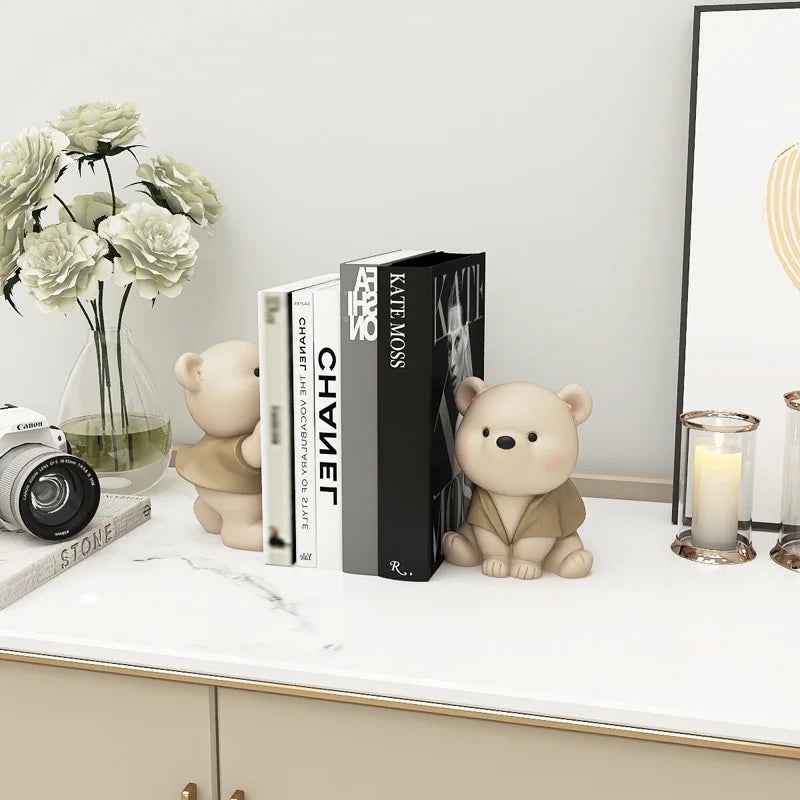 Aparador de livro em Resina formato de urso para estantes e Escritórios Kasaprime