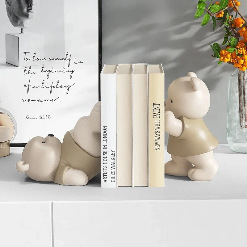 Aparador de livro em Resina formato de urso para estantes e Escritórios Kasaprime
