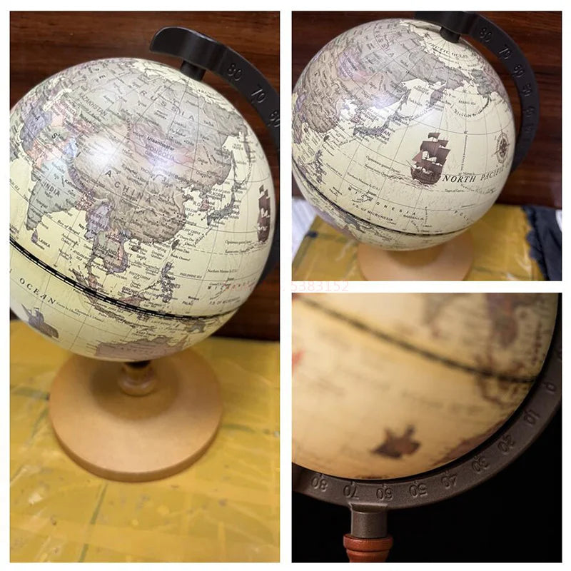 Globo Terrestre Decorativo com Mapa em Inglês para Mesa Kasaprime.