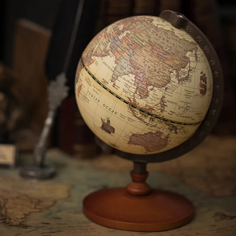 Globo Terrestre Decorativo com Mapa em Inglês para Mesa Kasaprime.