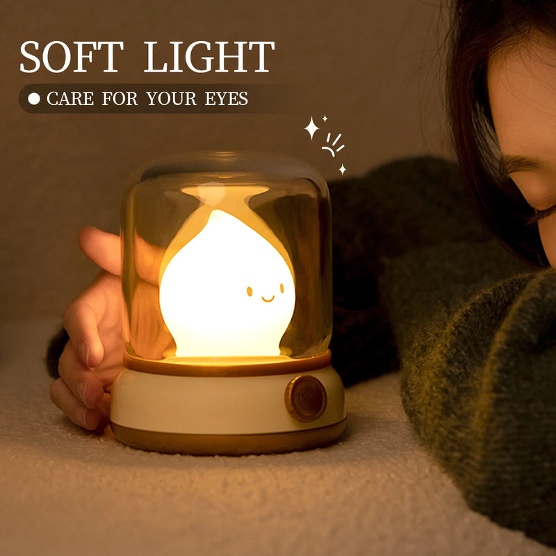 Luminária de Mesa LED Fofa , Recarregável por USB, Portátil, com desenho animado kaprime