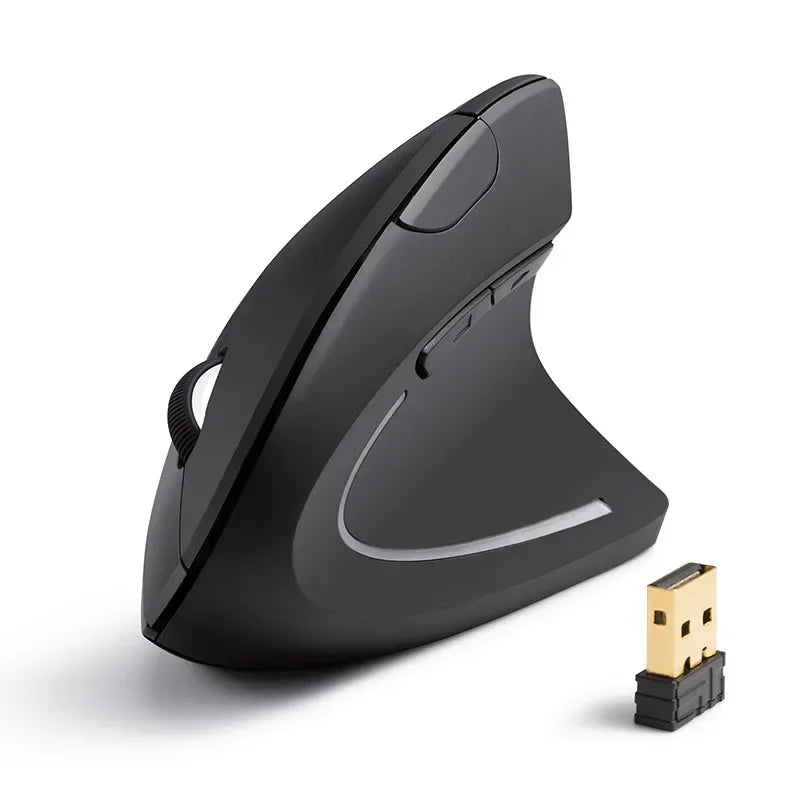 2.4G Wireless Mouse ergonômico vertical para jogos, mouse USB para destros, 1600 DPI, para PC, laptop Kasaprime.