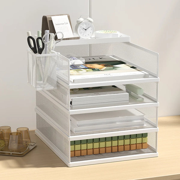 Organizador de mesa  de metal, para escritório, organize arquivos e documentos kasaprime