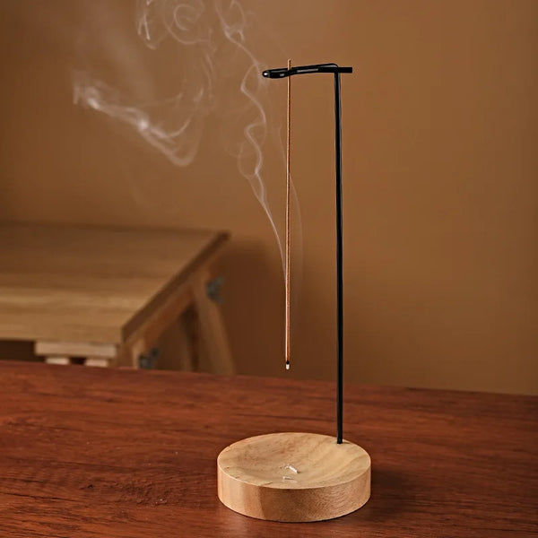 Queimador  de incenso  redondo  base de madeira Design de cabeça para baixo Kasaprime