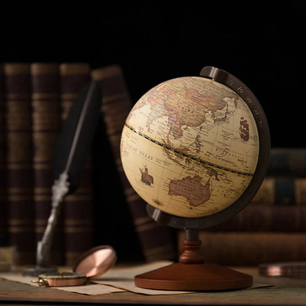 Globo Terrestre Decorativo com Mapa em Inglês para Mesa Kasaprime.