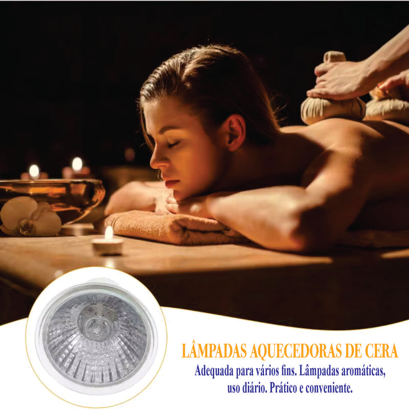 Luminária abajur aquecedora de vela aromática - Base de Madeira - Bivolt Kasaprime.